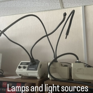 Fibre-optic lamps and light sources – laboratory props