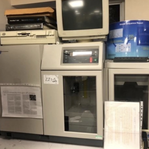 Vintage laboratory analyser with CRT monitor – retro lab prop
