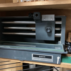 Vintage chart recorder with metal rollers – retro instrument prop